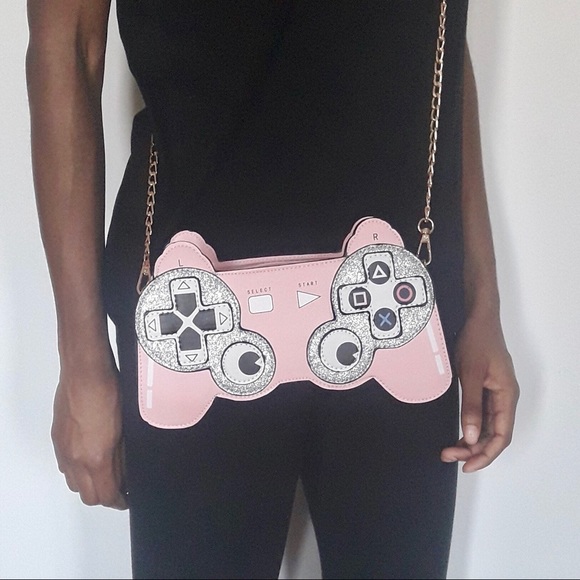 Handbags - SOLD!! Pink Video Game Controller Crossbody Purse